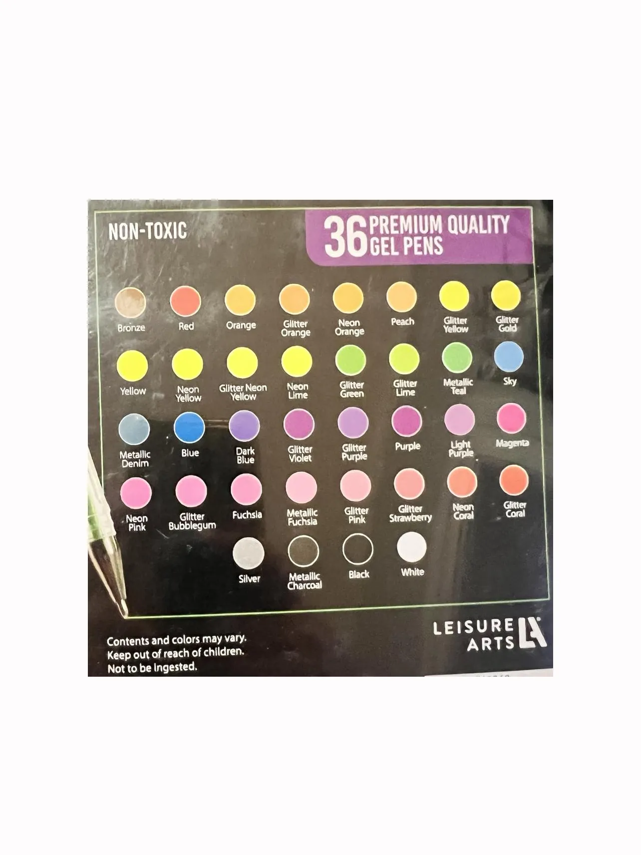 NEW 36 Premium Quality Gel Pens - Leisure Arts - Non-Toxic