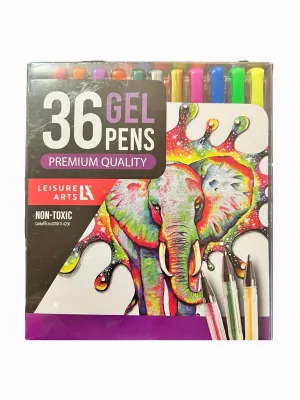 NEW 36 Premium Quality Gel Pens - Leisure Arts - Non-Toxic