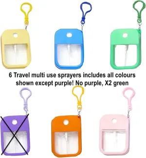 NEW BEUMPAQT 6 Pcs 38ml Portable Card Spray Bottle for Travel Empty Spray Bottles with Hook for Water Makeup Remover Toner Air Freshener Moisturizer