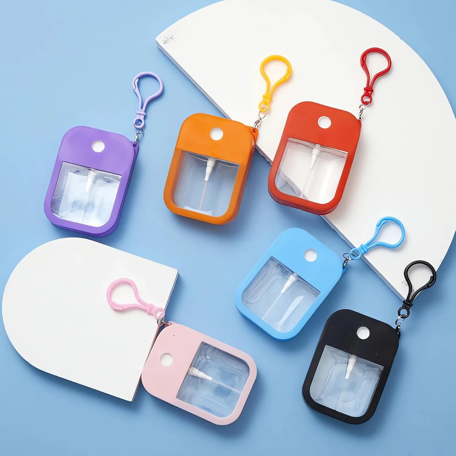 NEW BEUMPAQT 6 Pcs 38ml Portable Card Spray Bottle for Travel Empty Spray Bottles with Hook for Water Makeup Remover Toner Air Freshener Moisturizer