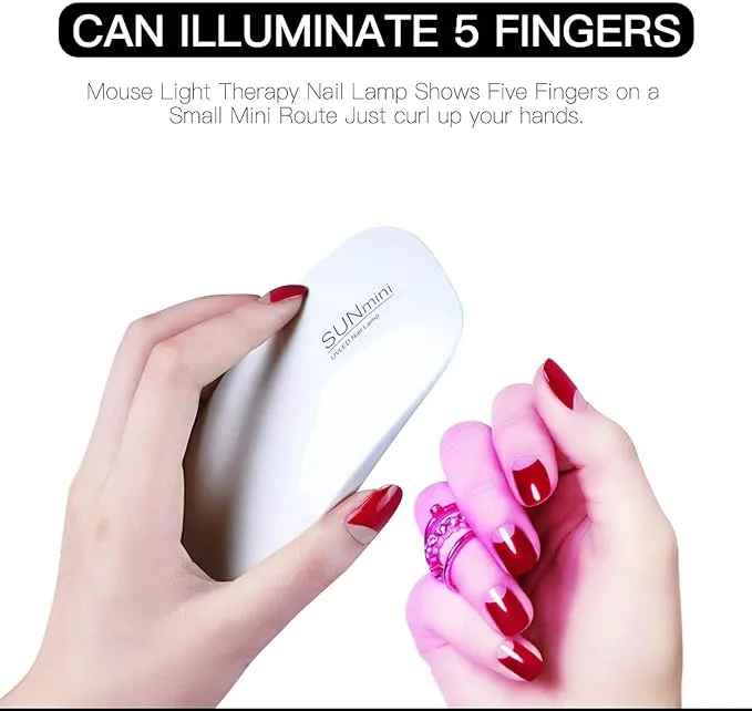 New GreenLife 6W LED UV Nail Lamp USB Nail Dryer with Handy Mini Size Mouse Shape for all Gel Polish Shape for Gel Based Polishes Manicure/Pedicure 2 Timing Setting 45s/60s(Pink)