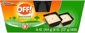 New OFF! Backyard Citronella Scented Candle, Ambiance Enhancing Centerpiece, Burns for up to 25 Hours, 16 oz (Pack of 2)