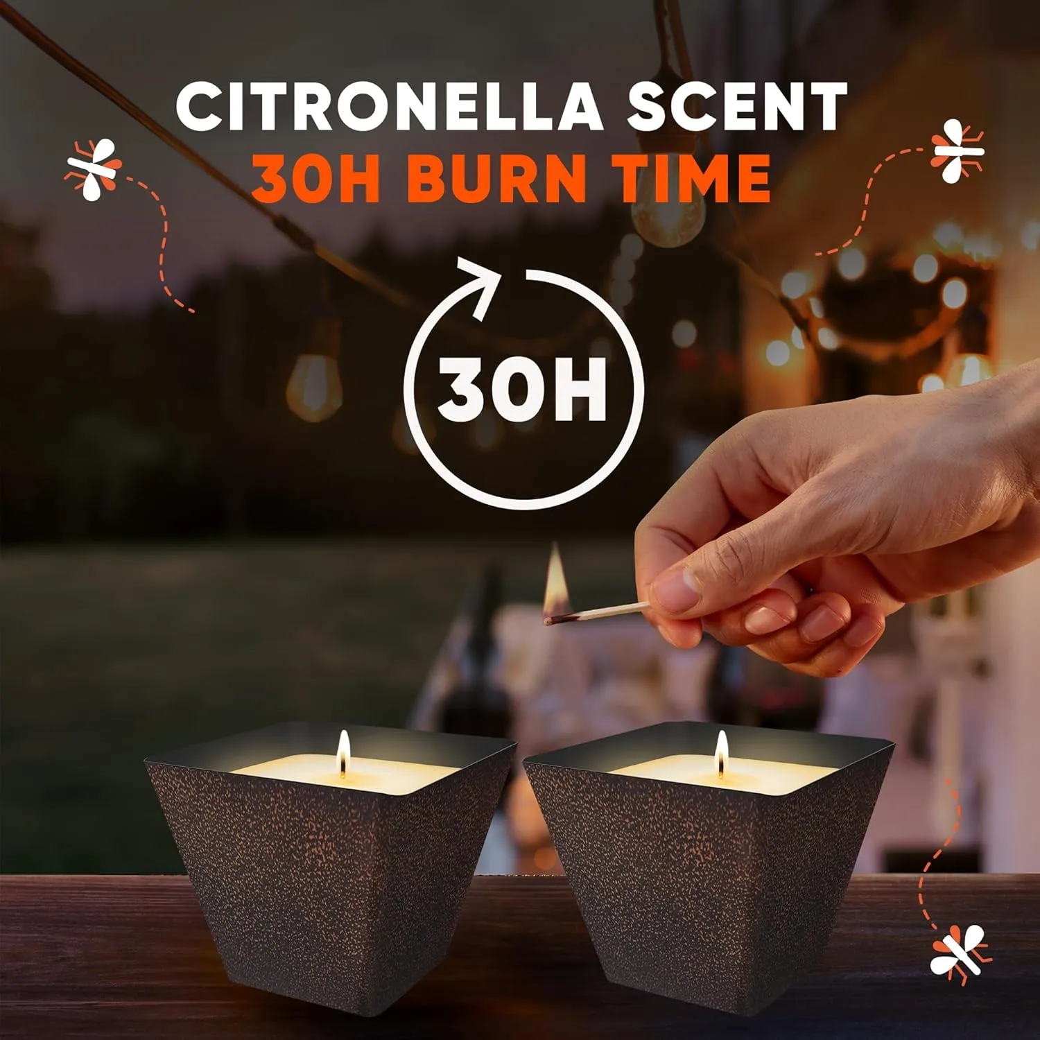 New OFF! Backyard Citronella Scented Candle, Ambiance Enhancing Centerpiece, Burns for up to 25 Hours, 16 oz (Pack of 2)