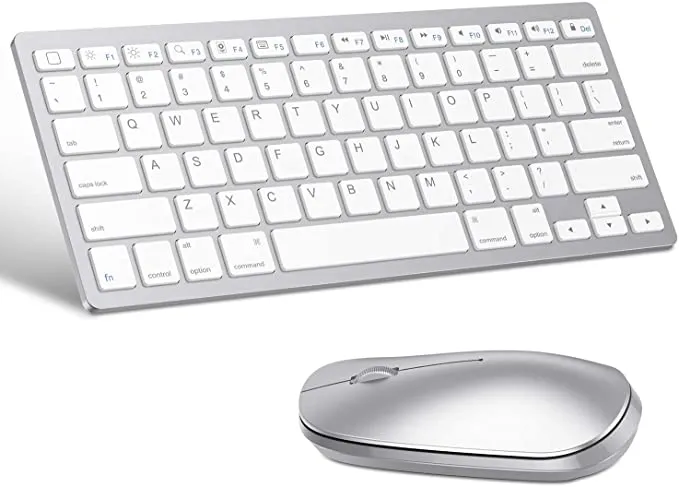 New OMOTON Bluetooth Keyboard and Mouse for iPad and iPhone (iPadOS 13 / iOS 13 and Above), Compatible with New iPad 8th 2020 /10.2, iPad Pro 12.9/11.0, iPad Mini 5, and Other Bluetooth Enabled Devices (Sliver)