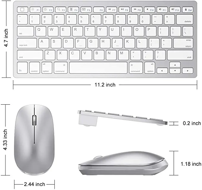 New OMOTON Bluetooth Keyboard and Mouse for iPad and iPhone (iPadOS 13 / iOS 13 and Above), Compatible with New iPad 8th 2020 /10.2, iPad Pro 12.9/11.0, iPad Mini 5, and Other Bluetooth Enabled Devices (Sliver)