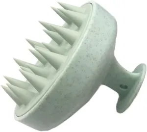 New Shampoo Massager Brush, Silicone Scalp Cleanser and Head Scrubber Round Brush for Shower and Hair Care (Green)