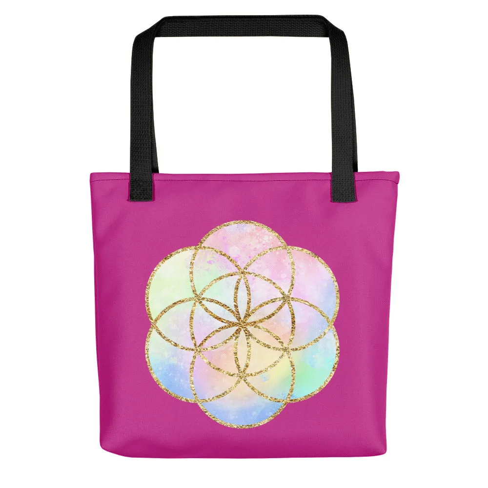 NEW SWAG! Cosmic Powers ~ Seed of Life ~ Sacred Geometry ~ Tote Bag by Goddess Swag™ for school, gym, beach, groceries, or yoga class