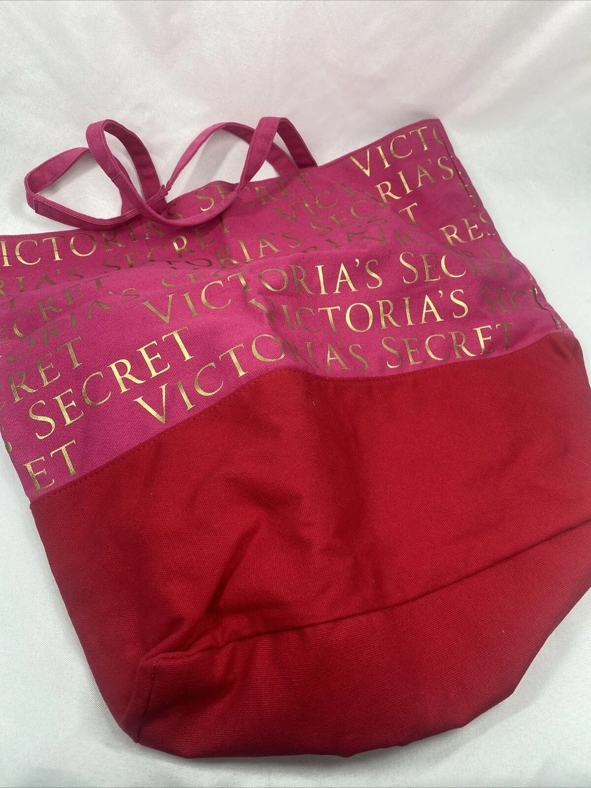 New Victoria’s Secret Pink Red Gold Beach Bag Tote Gym