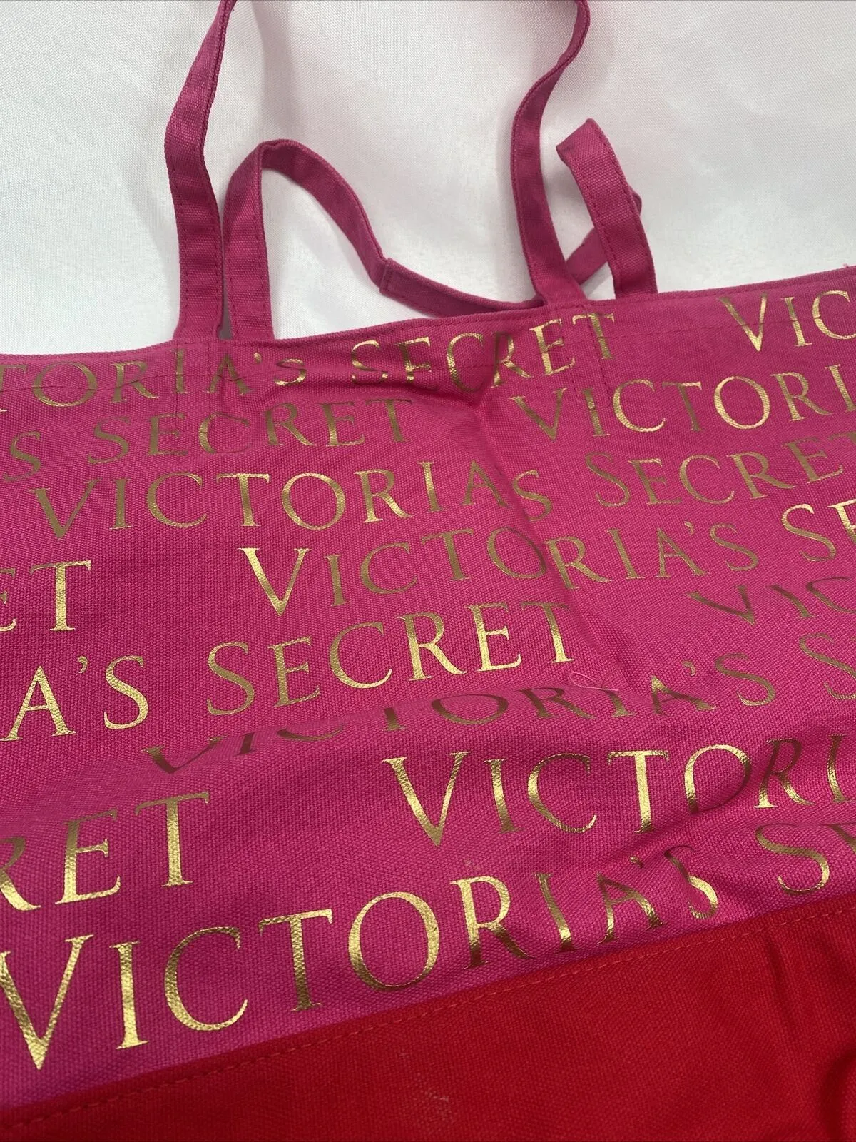 New Victoria’s Secret Pink Red Gold Beach Bag Tote Gym