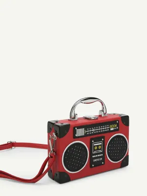 New Year Cartoon Design Satchel Bag - Red
