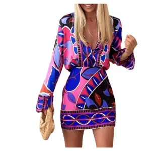 NWOT Colorful Geometric Print Top and Skirt Set