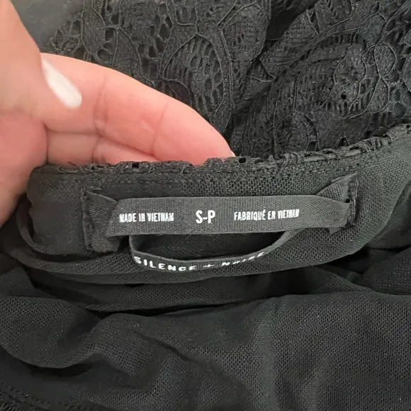 NWOT Silence   Noise strapless black lace Elegant Black Strapless Dress small