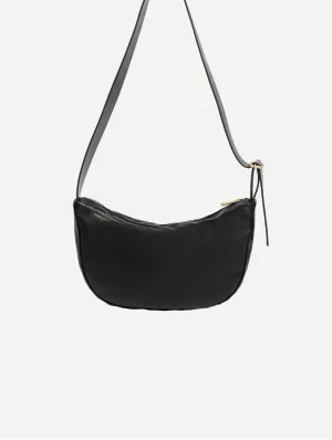 Oleatex Vegan Olive Leather Half Moon Bag S | Night Black