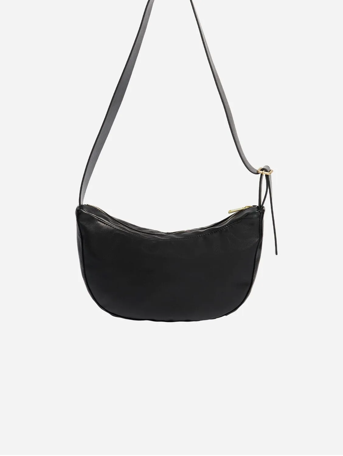 Oleatex Vegan Olive Leather Half Moon Bag S | Night Black