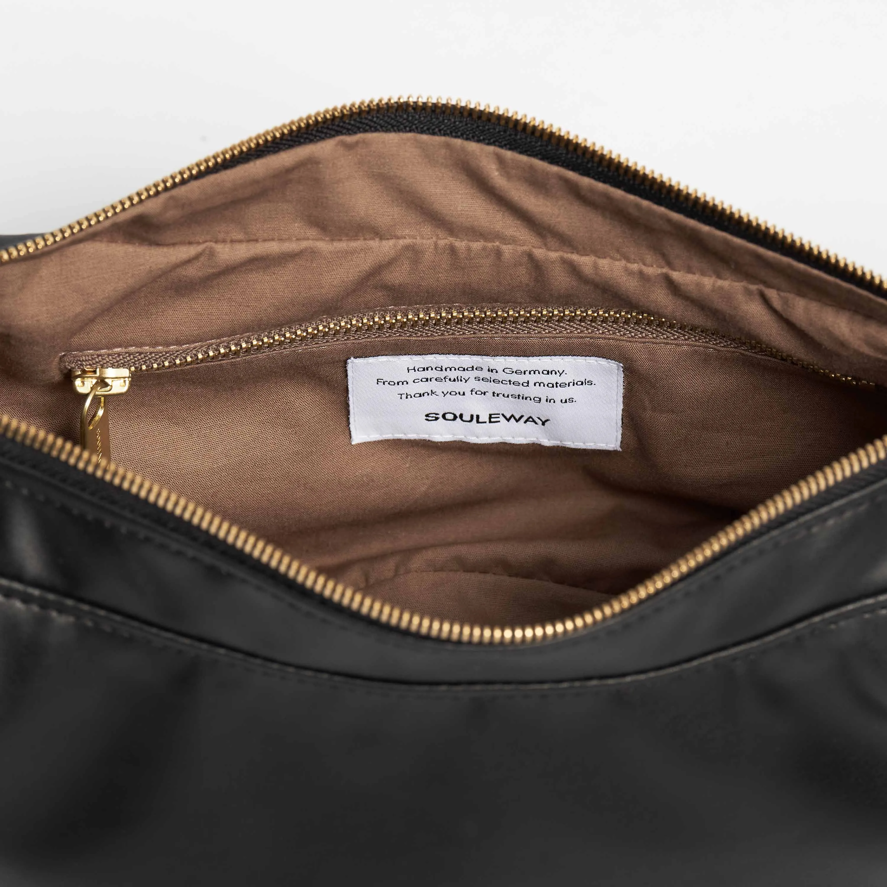 Oleatex Vegan Olive Leather Half Moon Bag S | Night Black
