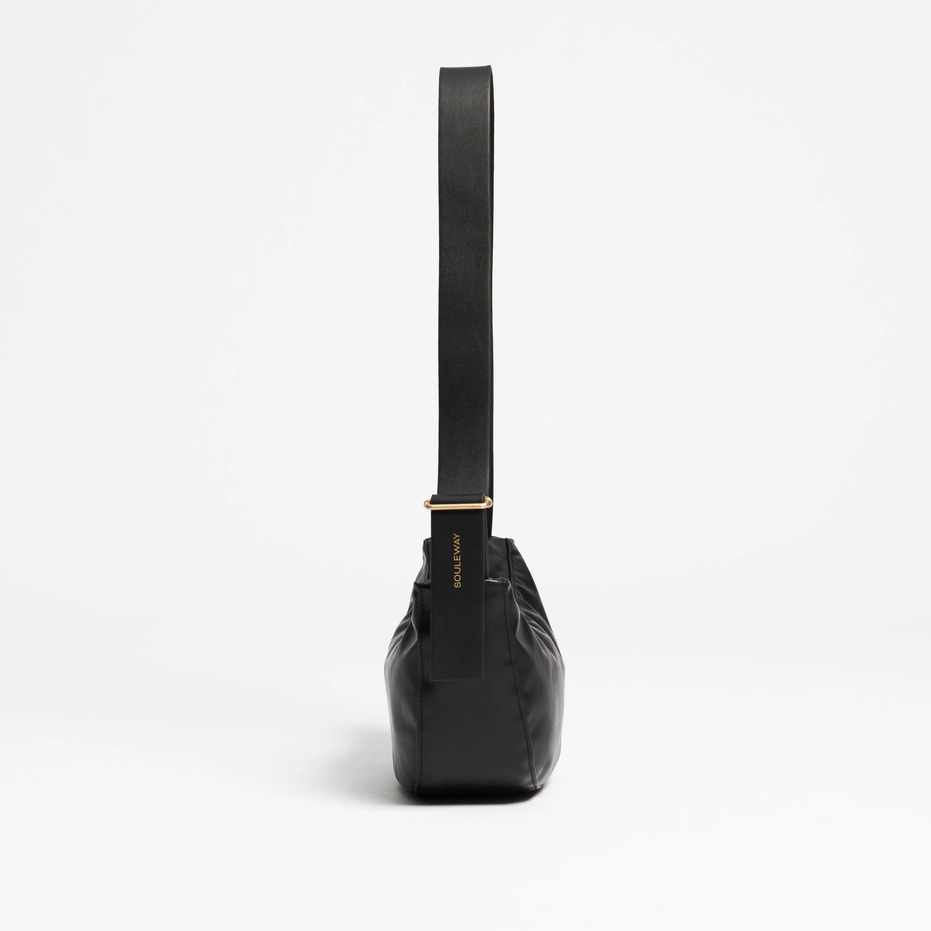 Oleatex Vegan Olive Leather Half Moon Bag S | Night Black