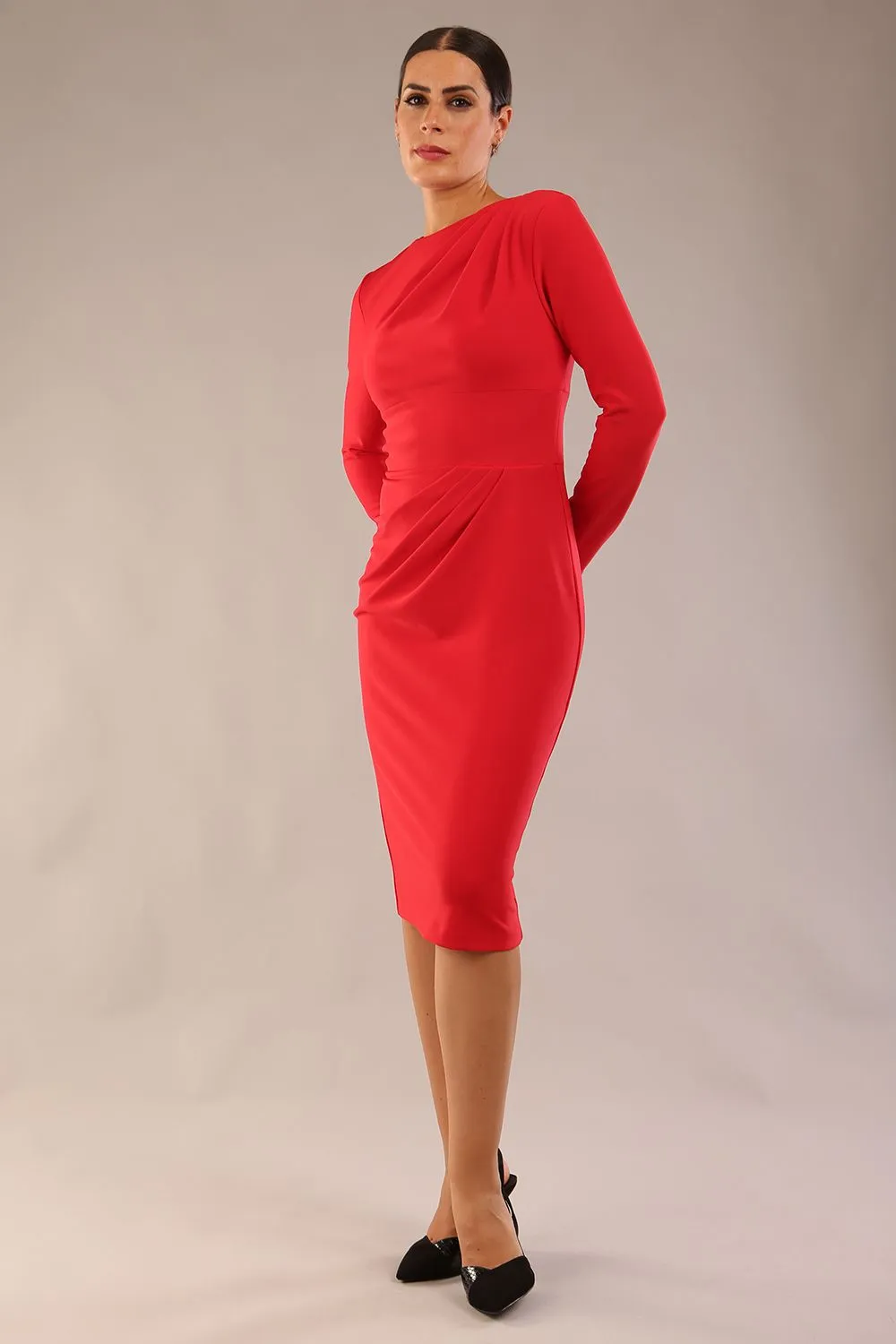 Olgivy Long Sleeve Knee Length Pencil Dress