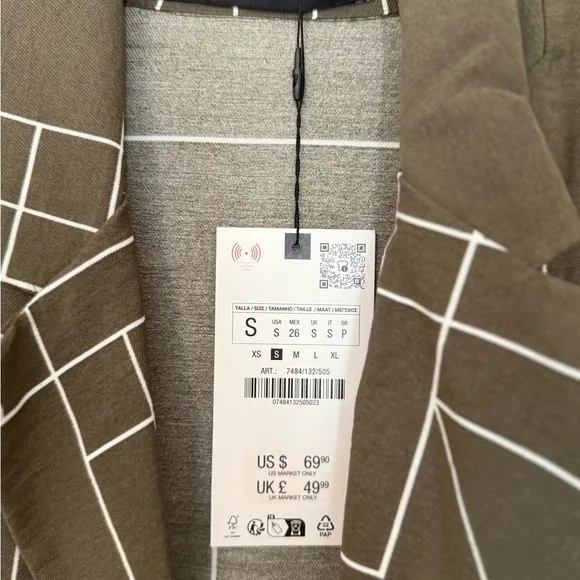 Olive Geometric Women's blazer