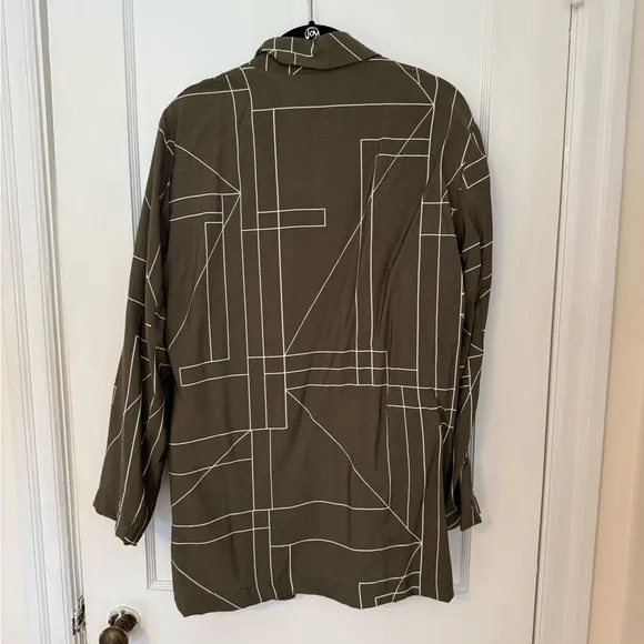Olive Geometric Women's blazer
