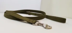 Olive Microsuede 1/2" x 4' Leash - Plain
