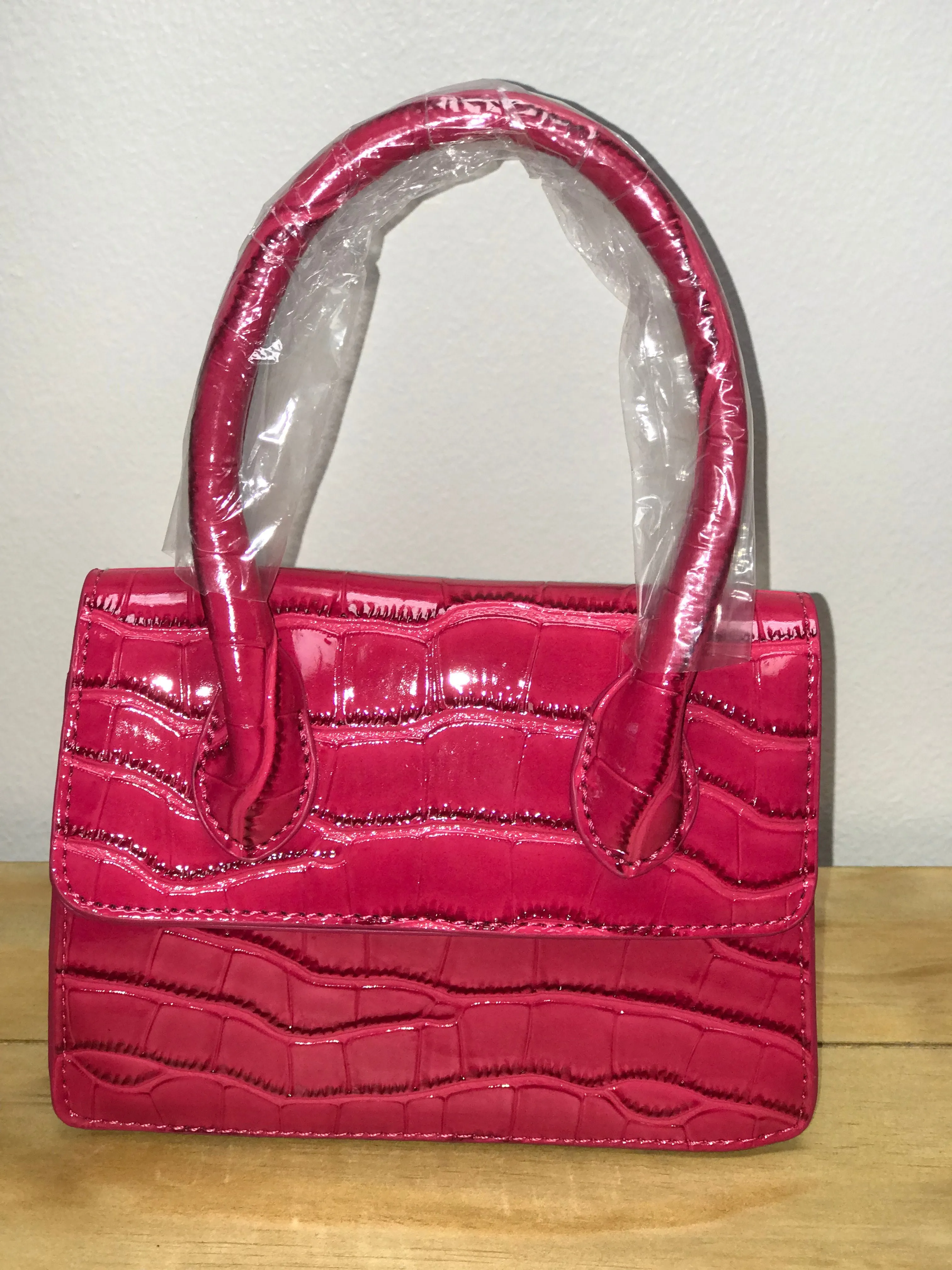 Orange Mini Crocodile Pattern Handbag
