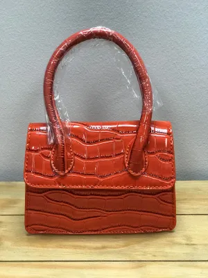 Orange Mini Crocodile Pattern Handbag