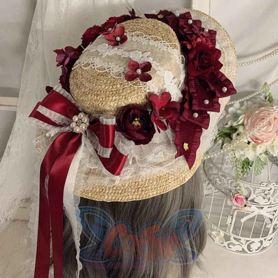Original Gorgeous and Elegant Lolita Straw Hat