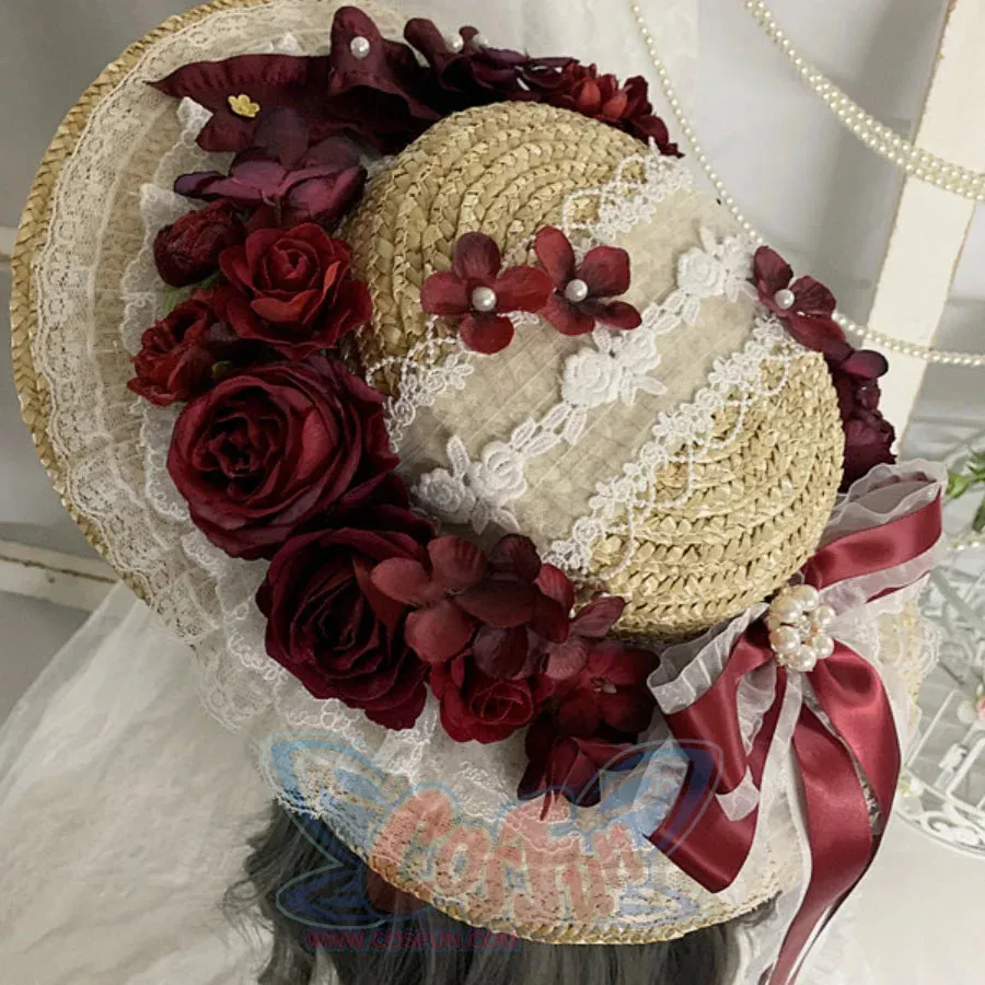 Original Gorgeous and Elegant Lolita Straw Hat
