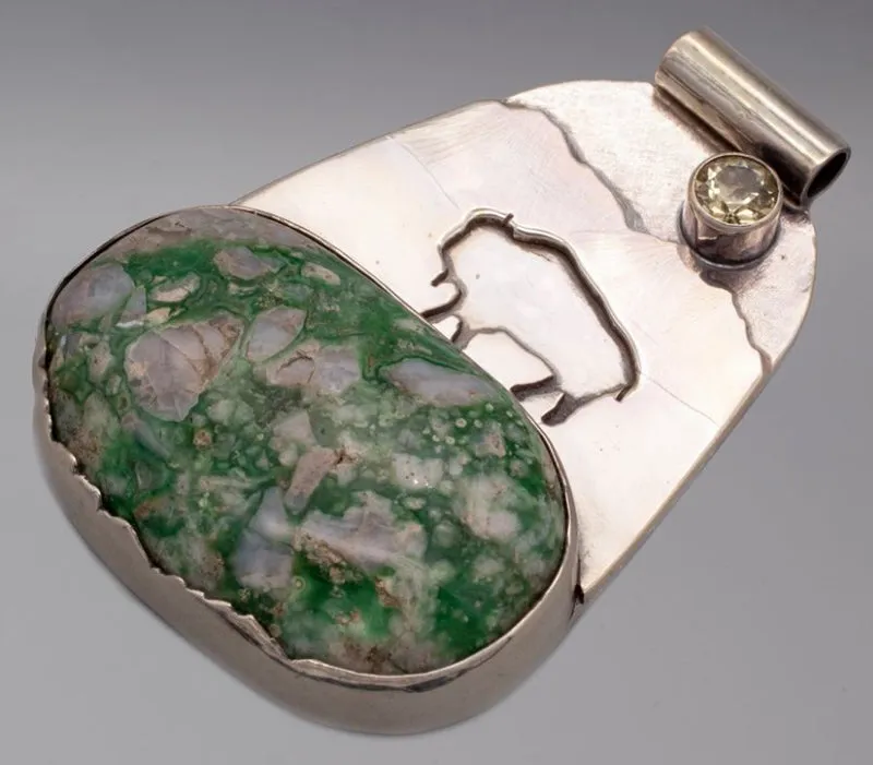 Oval Buffalo Mountain Pendant
