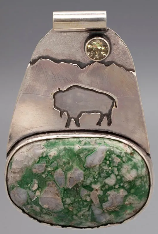Oval Buffalo Mountain Pendant