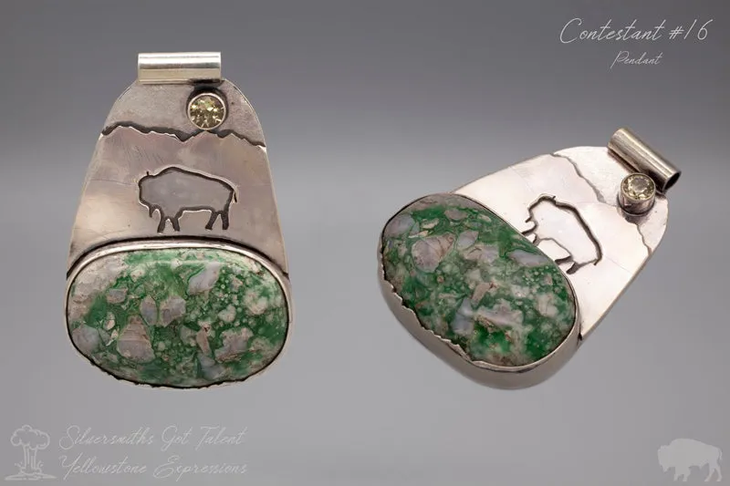 Oval Buffalo Mountain Pendant