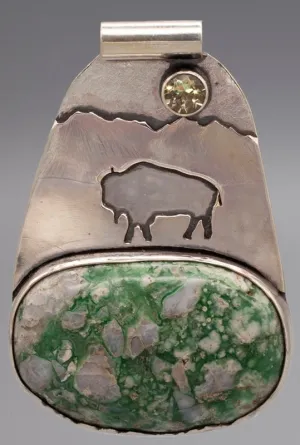 Oval Buffalo Mountain Pendant