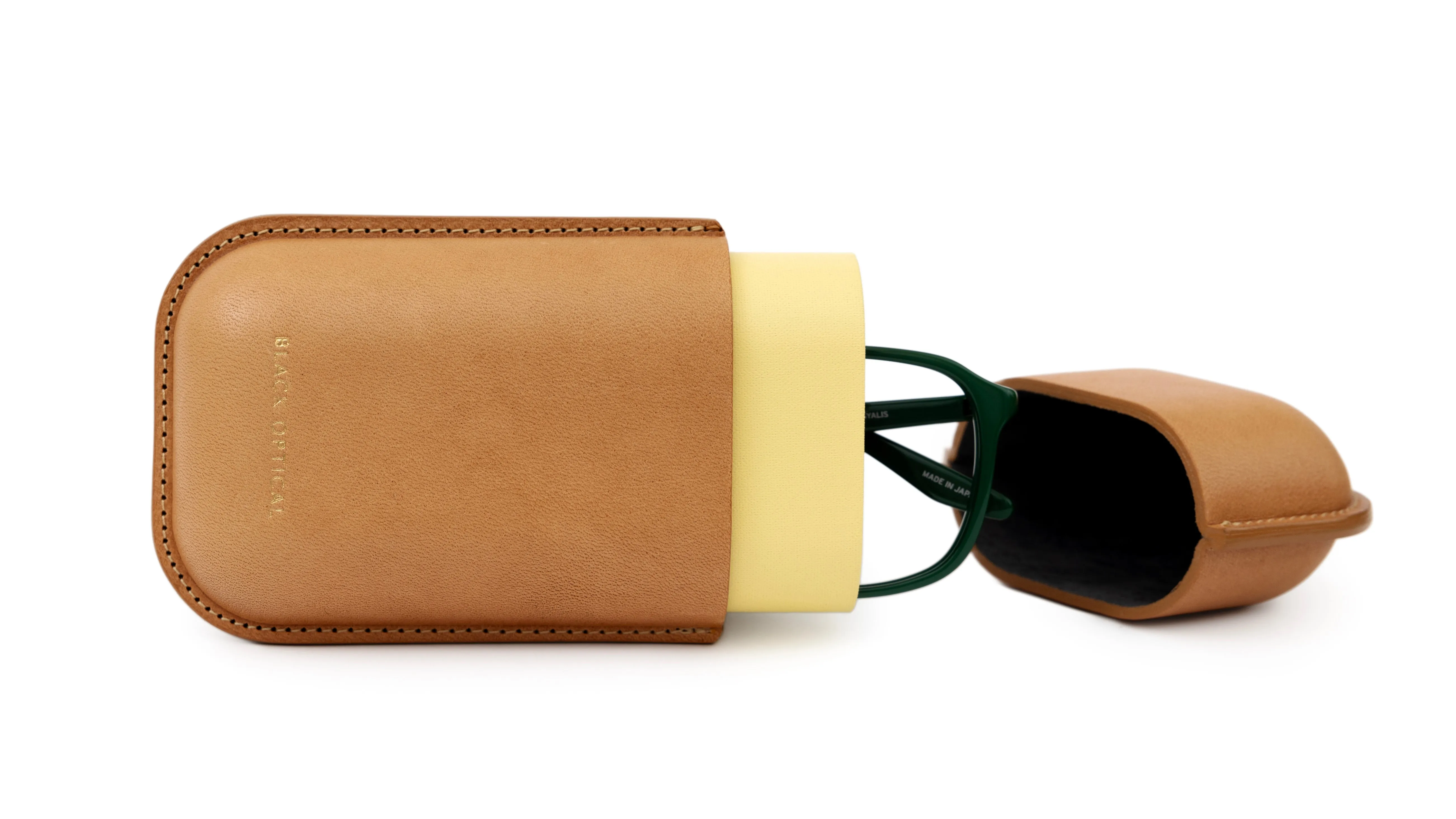OVAL LEATHER CASE-Natural / Light Yellow