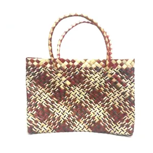 Pandan Straw Handbag - Natural/Brown