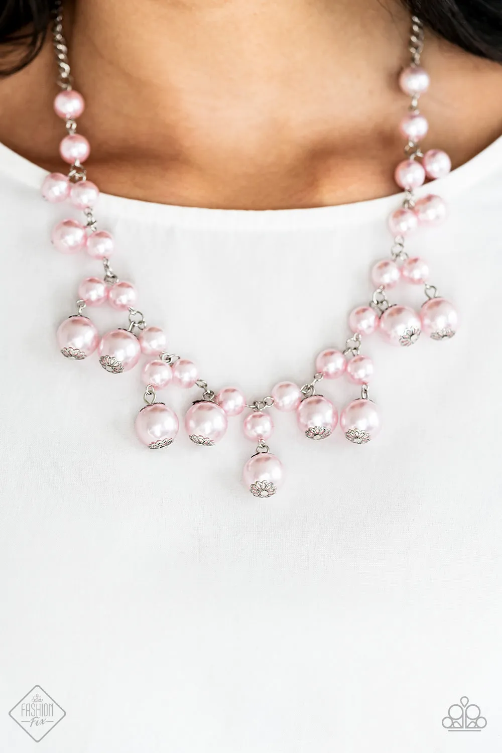 Paparazzi - Fashion Fix - Pink Pearl Necklace Set