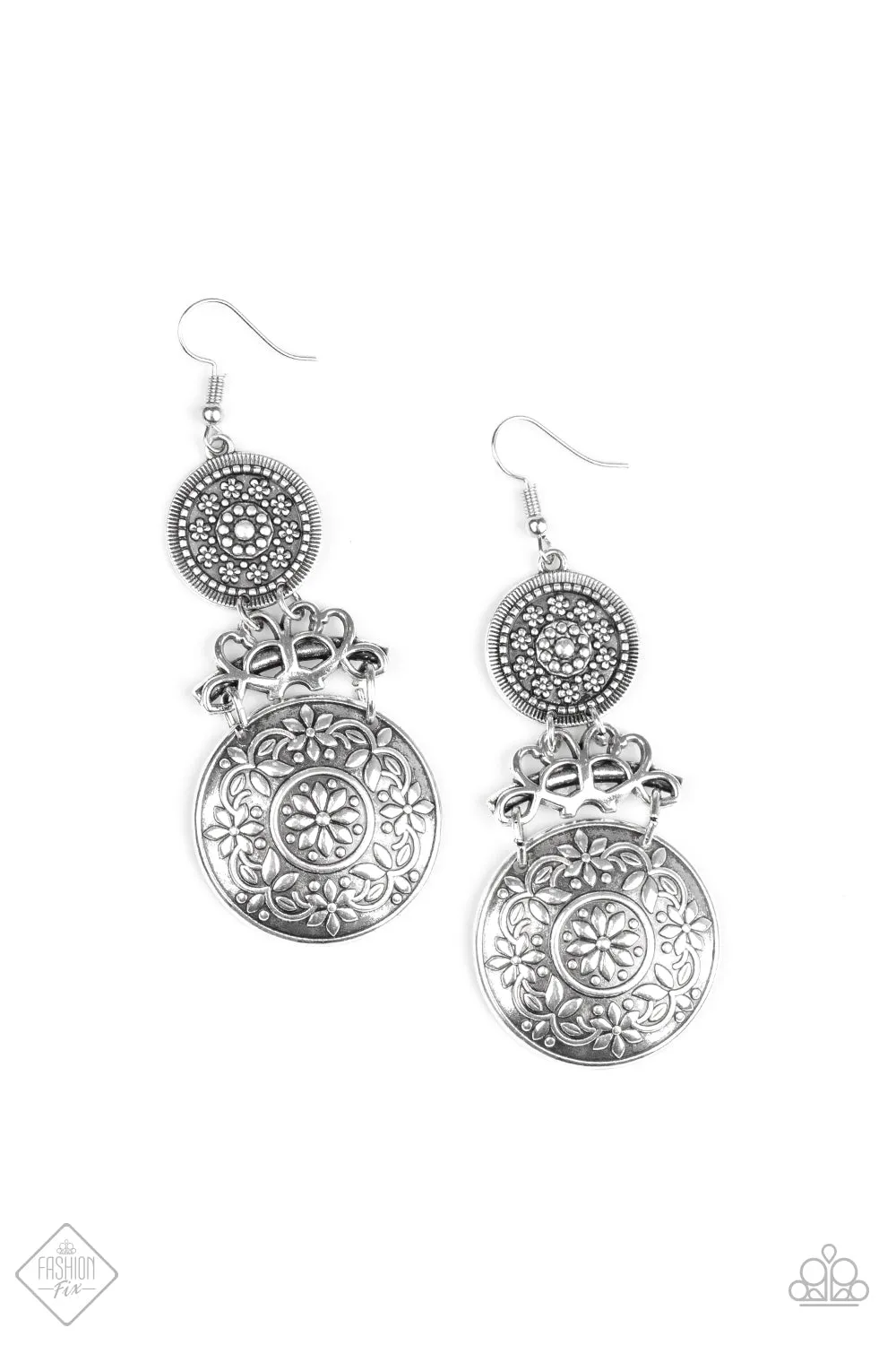 Paparazzi - Garden  Adventure - Silver Earrings