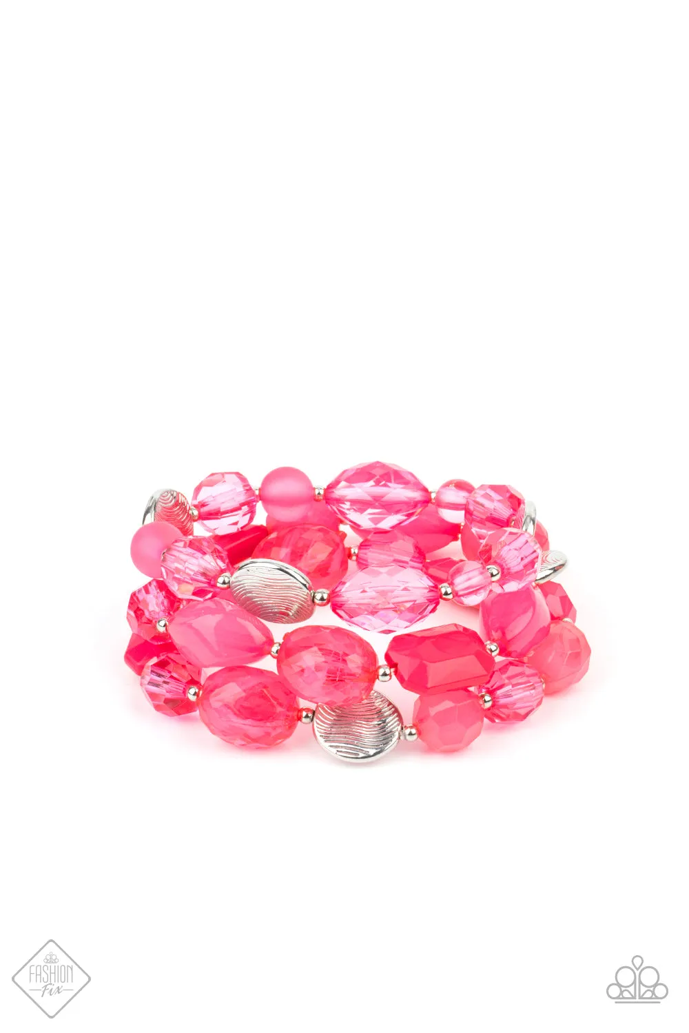 Paparazzi - Oceanside Bliss - Pink Bracelet