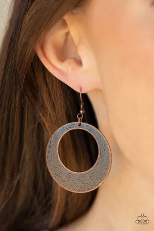 Paparazzi - Outer Plains - Copper Hoop Earrings