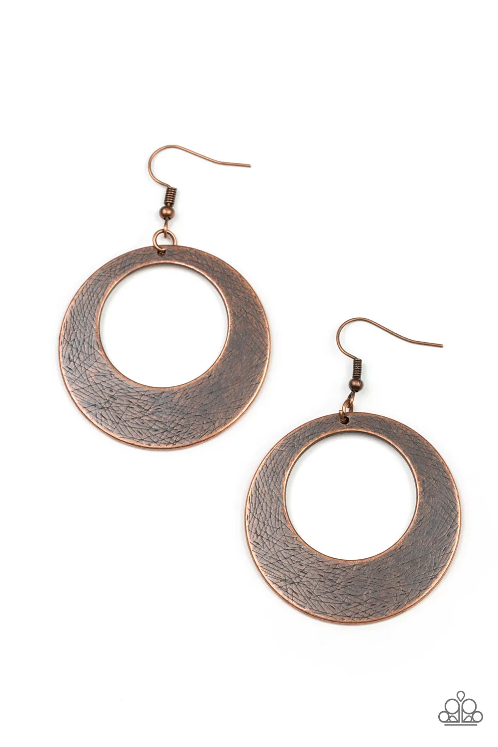 Paparazzi - Outer Plains - Copper Hoop Earrings