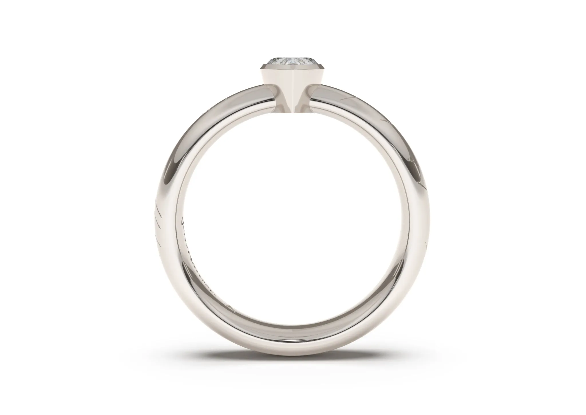 Pear Elegant Elvish Engagement Ring, White Gold & Platinum