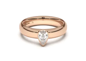 Pear Elegant Engagement Ring, Red Gold
