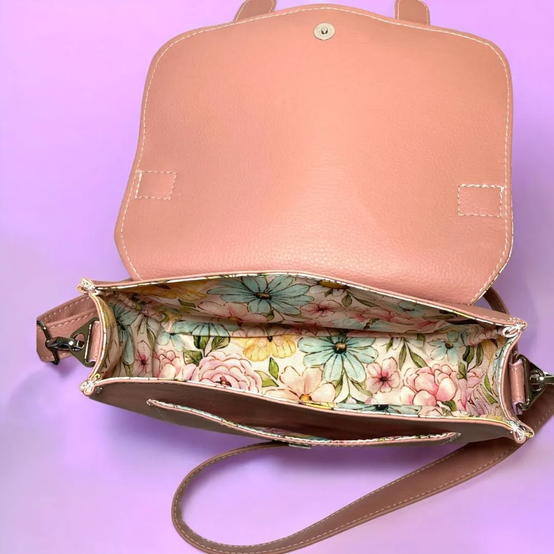 Penelope Pink Floral Satchel Bag