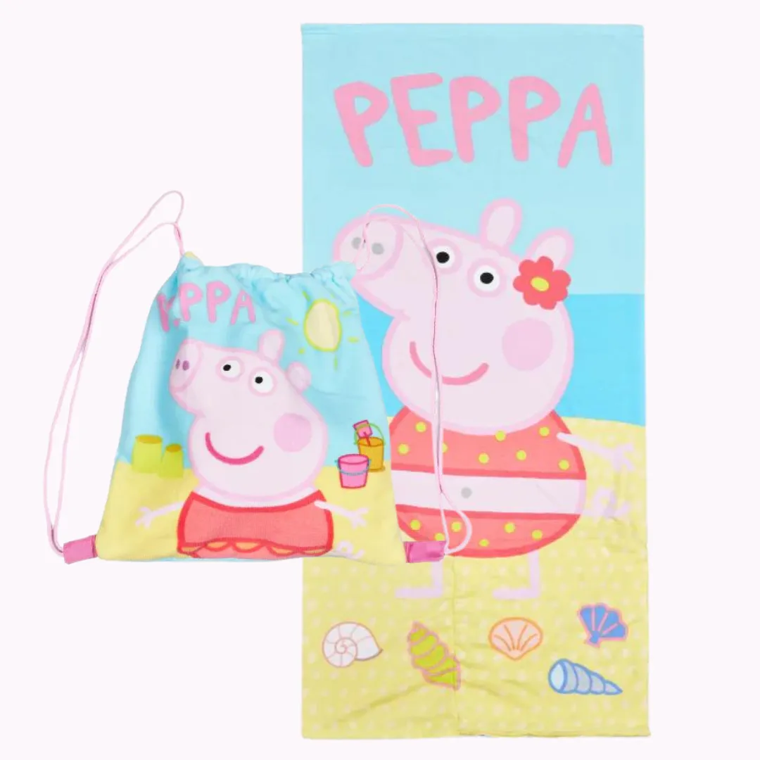 Peppa Pig Drawstring Beach Towel Bag