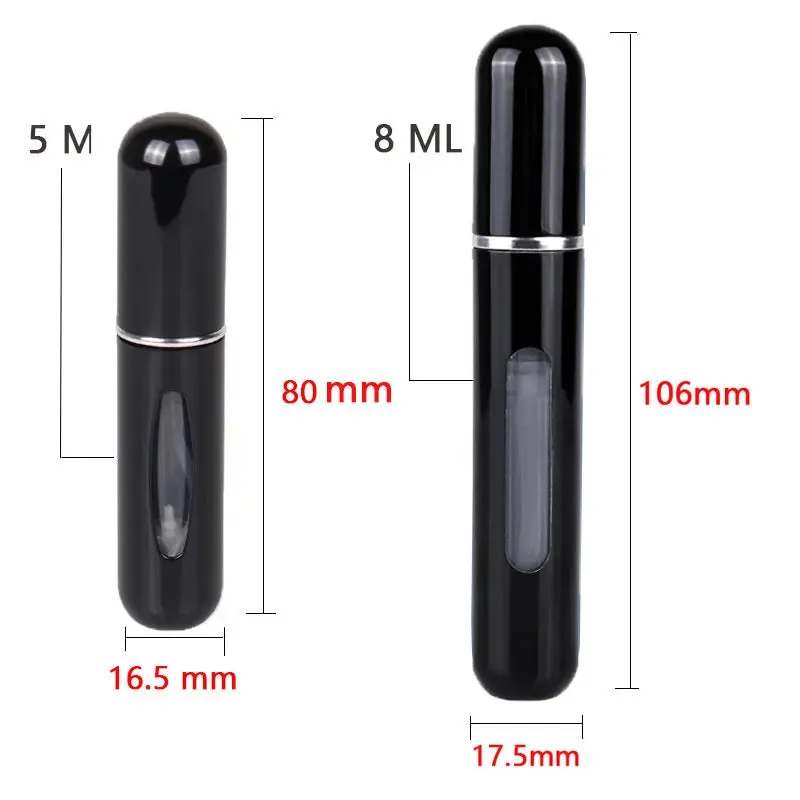 Perfume Atomizer 8&5ml Portable Perfume Mini Container For Travel Mini Aluminum Spray Refillable Bottle