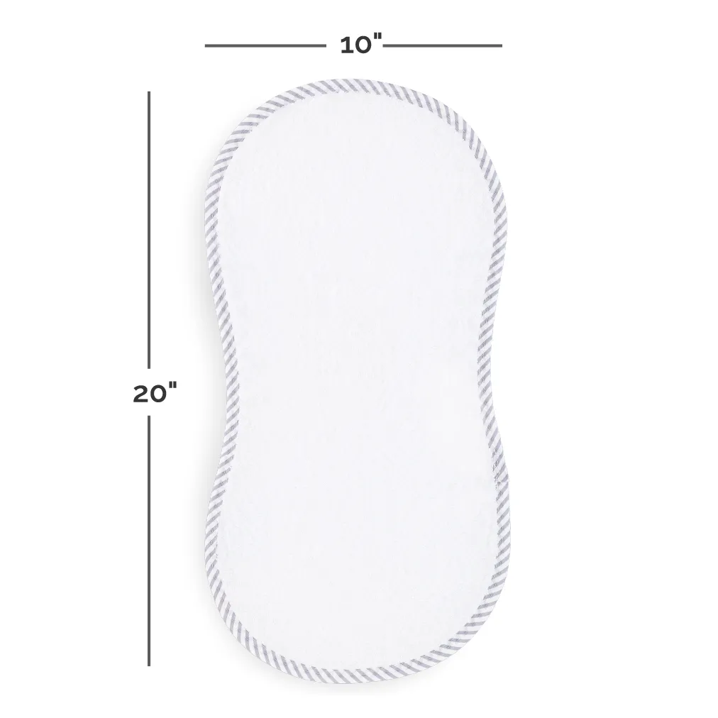 Personalized Organic Bamboo Seersucker Blue Terry Burp Cloths 4 Pack