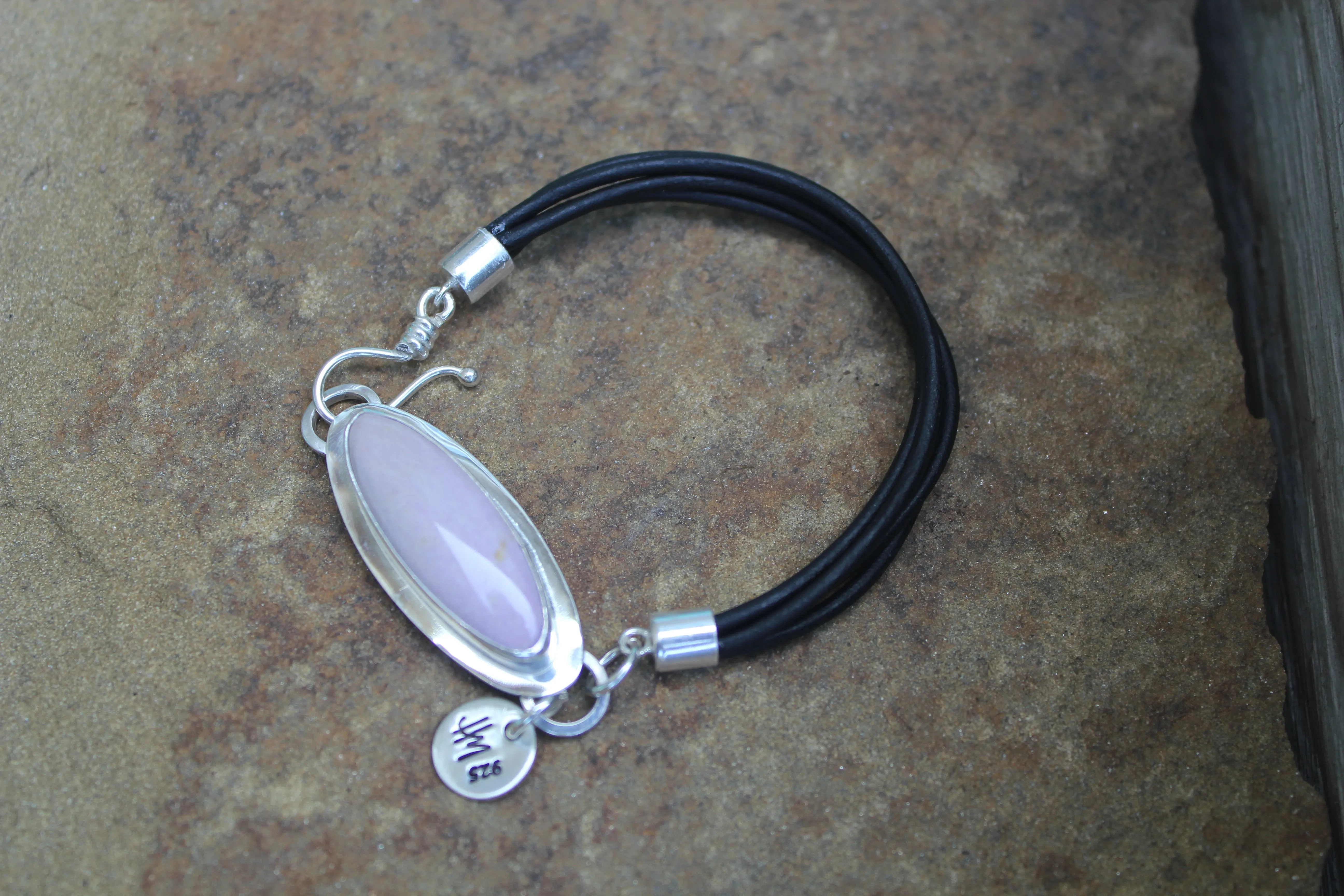 Phosphosiderite Leather Strand Bracelet