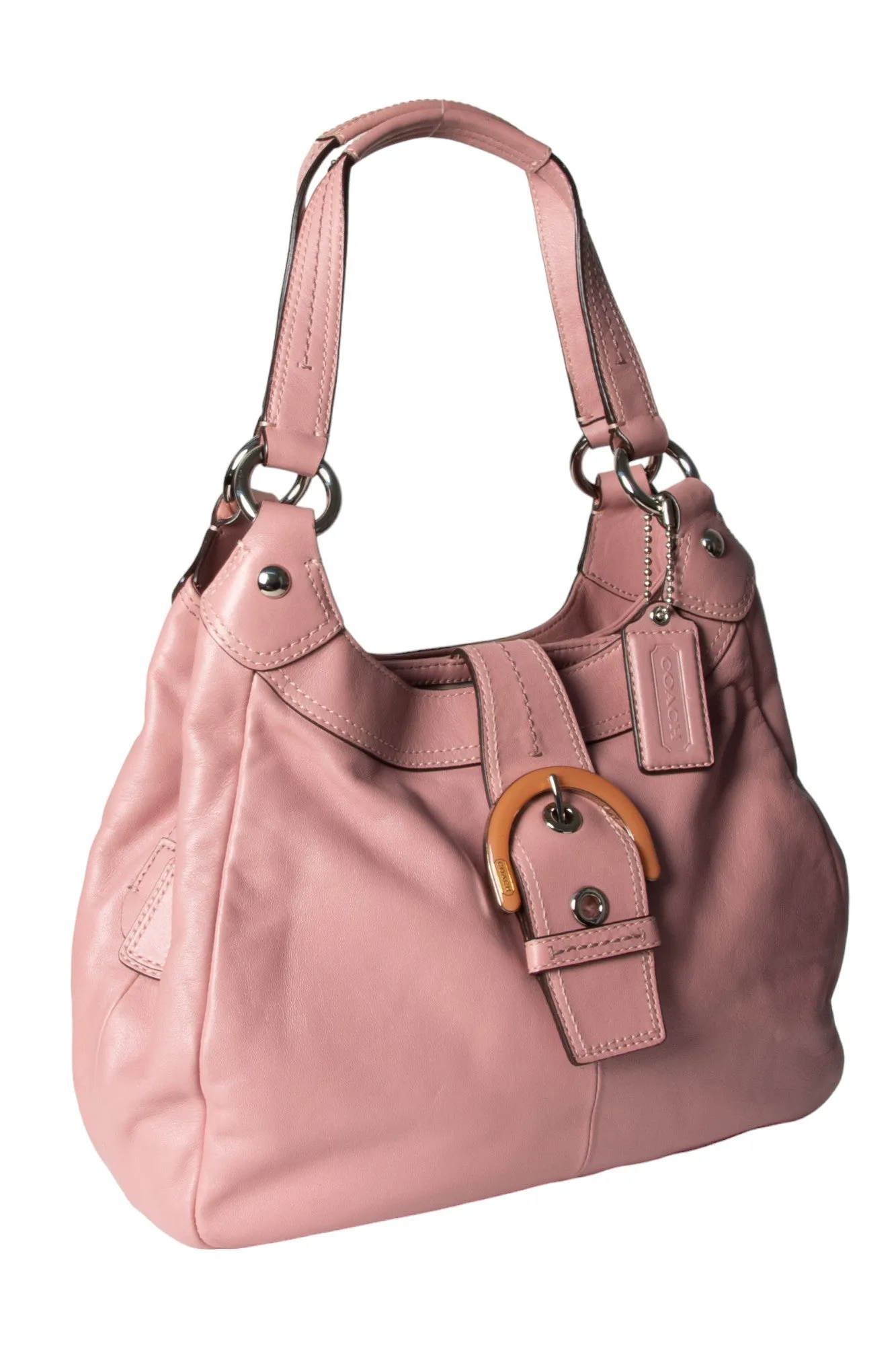 Pink Leather Hobo Bag