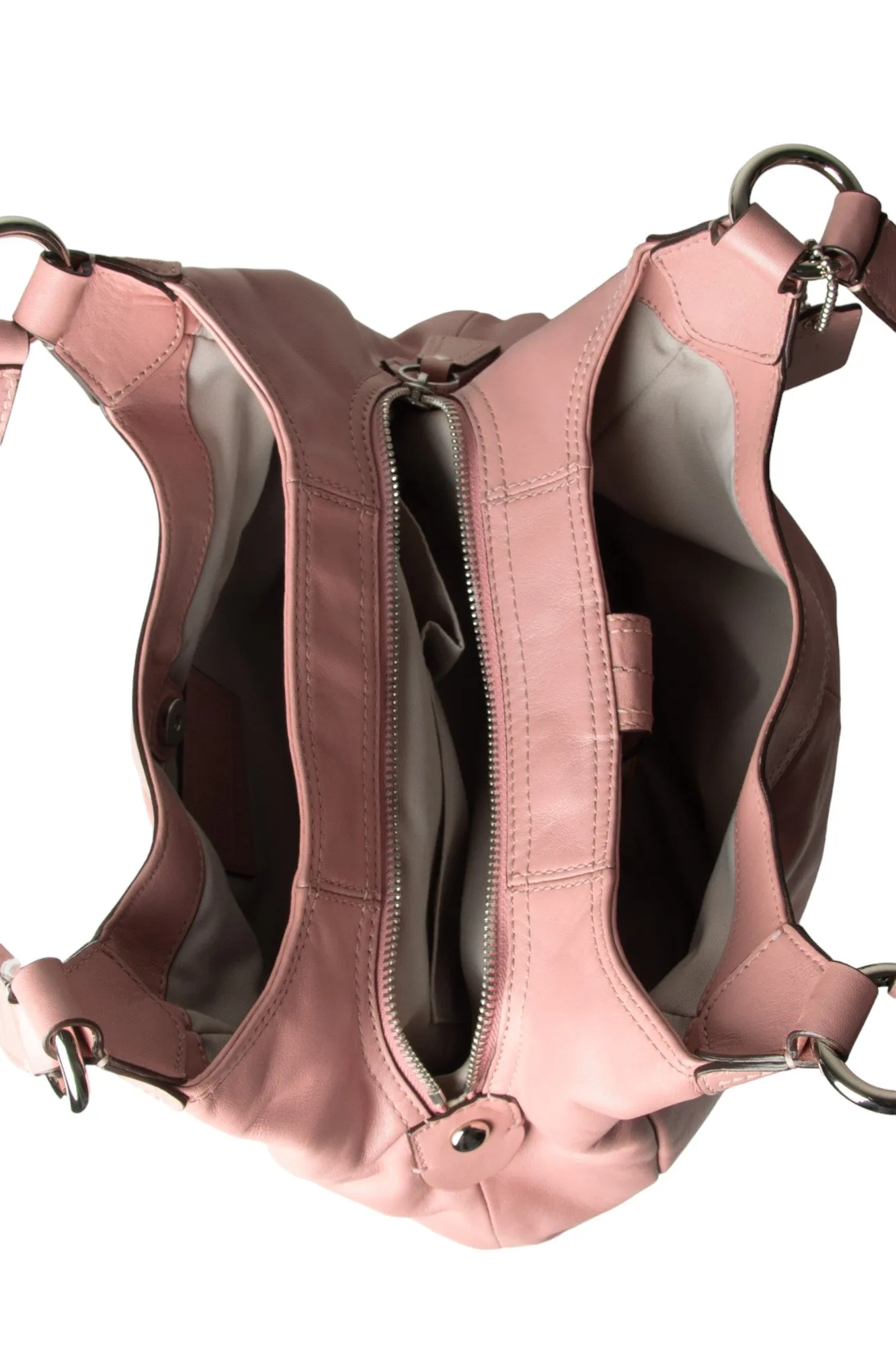 Pink Leather Hobo Bag