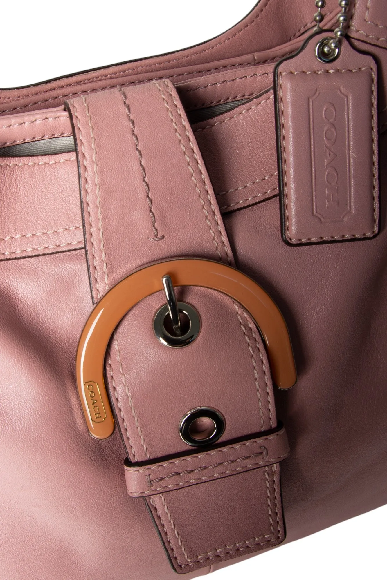 Pink Leather Hobo Bag