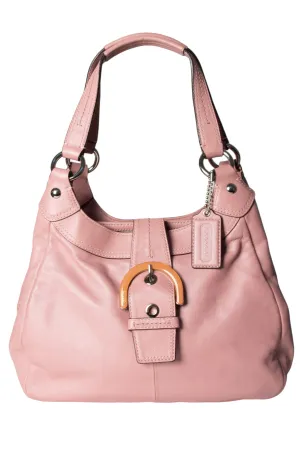 Pink Leather Hobo Bag